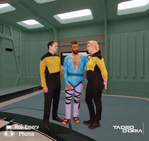 Riker prepares to beam down